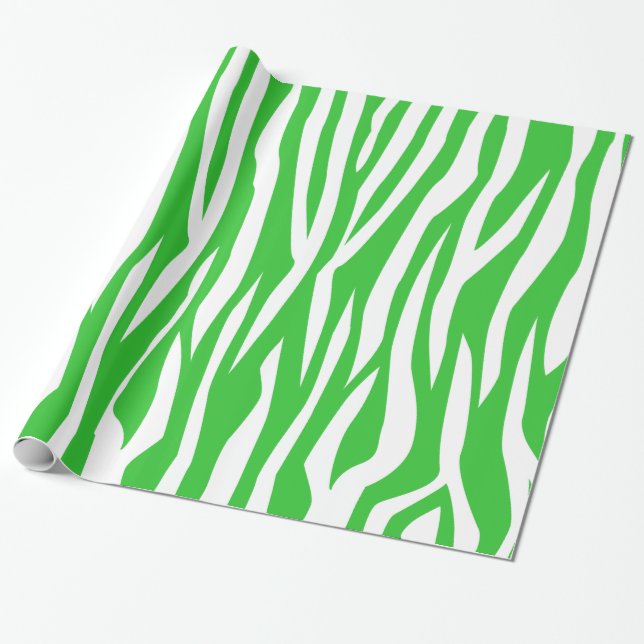 Papier Cadeau Impression verte Zebra (Déroulé)
