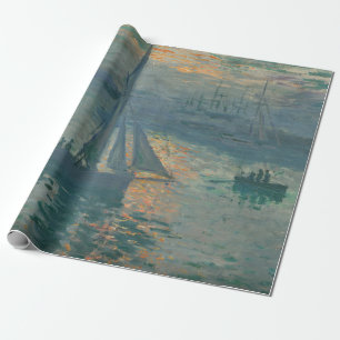 Papier Cadeau Impressionnisme Marin Tableau de Monet Lever du So