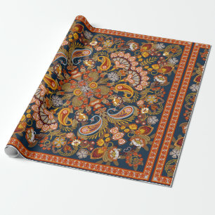 Papier Cadeau imprimé bandana en cachemire vintage, foulard à co