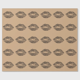 Papier Cadeau Imprimé léopard Lèvres Coussin de jet Glamour Ch