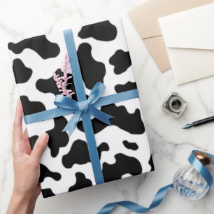 Papier Cadeau Imprimé vache cowgirl country fête d'animaux de fe