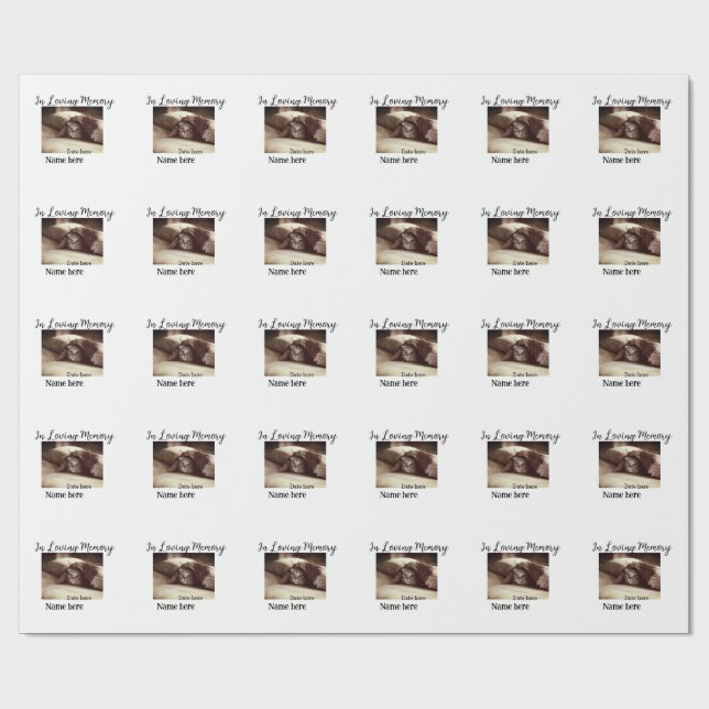 Papier Cadeau In loving memory memorial keepsake add pet name (Plat)