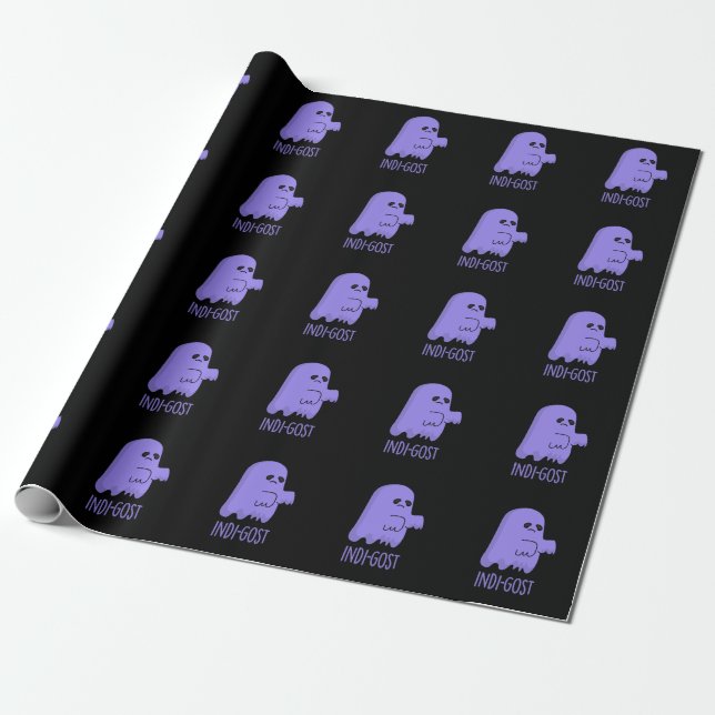 Papier Cadeau Indi-gost Funny Halloween Indigo jeu d'enfant noir (Déroulé)