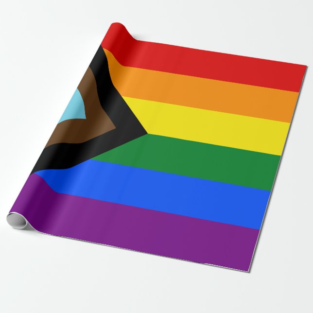 Papier Cadeau Indicateur de fierté de progression LGBTQ+ (Déroulé)