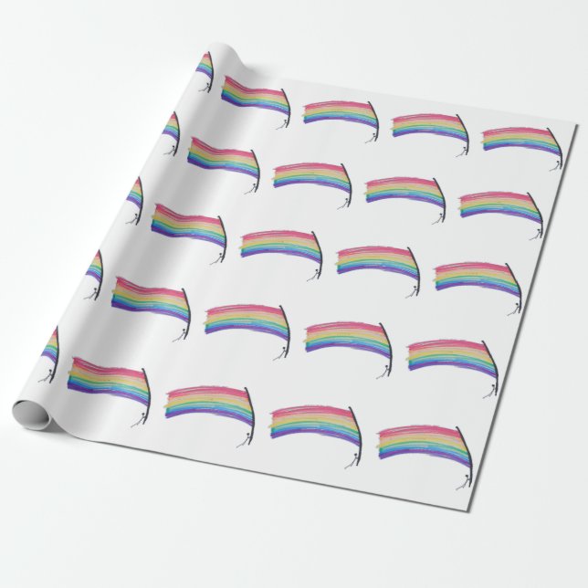 Papier Cadeau Indicateur de la fierté arc-en-ciel (Déroulé)