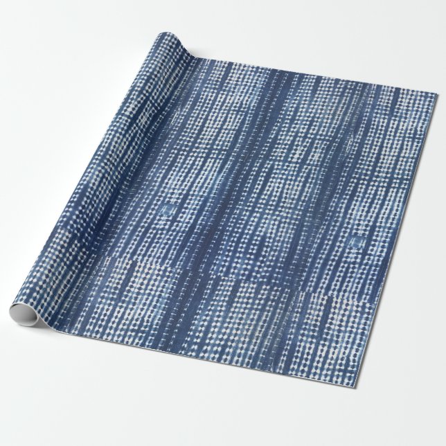 Papier Cadeau Indigo africain Mudcloth (Déroulé)