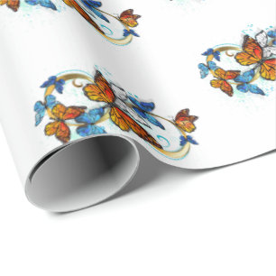 Papier Cadeau Infinité de papillons monarques