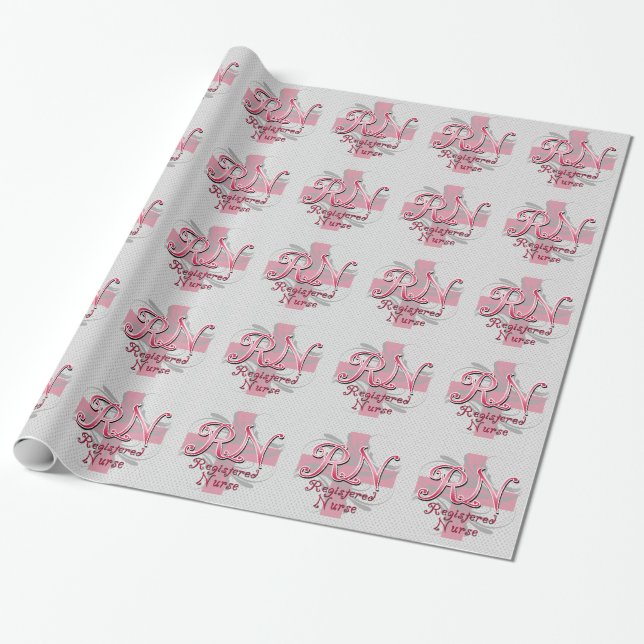 Papier Cadeau Infirmier autorisé de RN, remous roses de croix (Déroulé)
