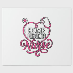Papier Cadeau Infirmière à domicile Stéthoscope rose Création de
