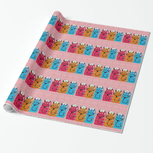 Papier Cadeau Infirmière Chats Cadeau Envelopper rose
