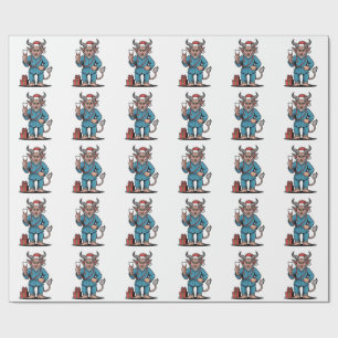 Papier Cadeau Infirmière Krampus Noël Mal Époque de Noël