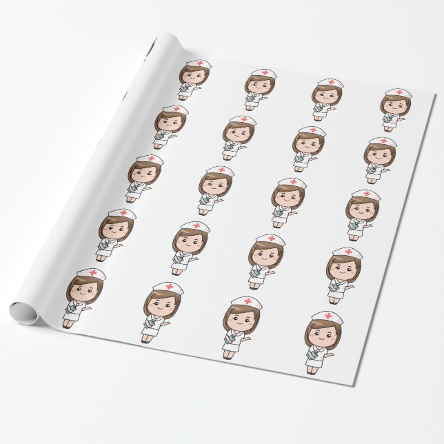 Papier Cadeau Infirmière traditionnelle (Déroulé)
