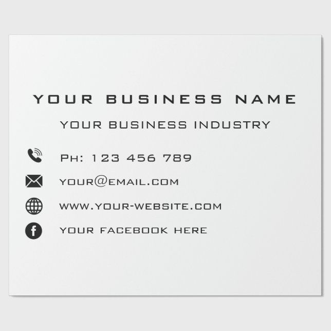 Papier Cadeau Informations sur l'entreprise personnalisées Texte (Plat)