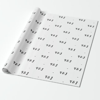 Papier Cadeau Initiales du couple sur mariage noir et blanc