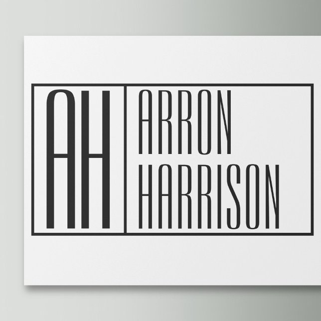 Papier Cadeau Initiales minimes modernes et logo de nom (Créateur téléchargé)