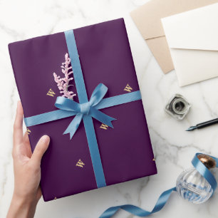 Papier Cadeau Initiales personnalisées de monogramme d'or de