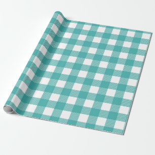 Papier Cadeau Inspiration de motif à carreaux vert bleu et blanc
