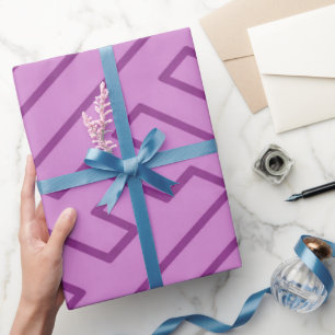Papier Cadeau Inspiration grecque motif géométrique lignes rose