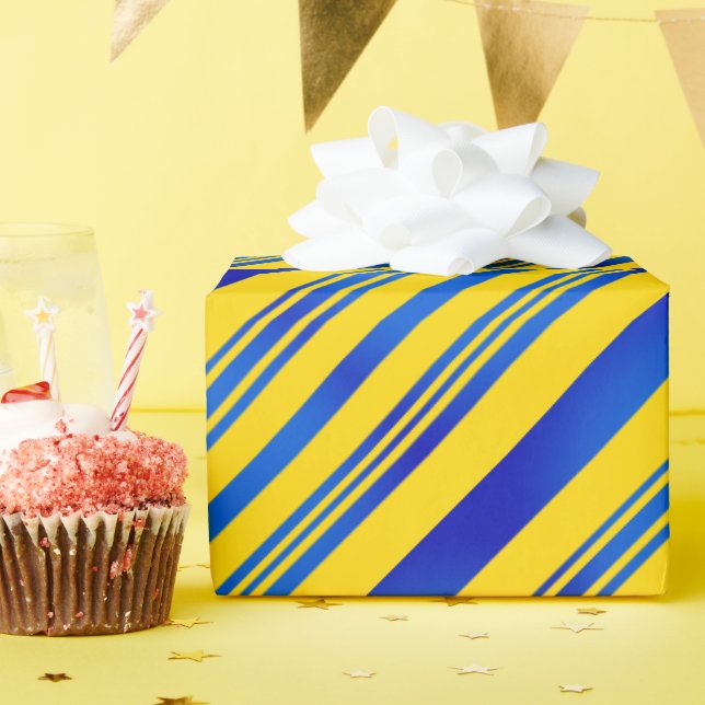 Papier Cadeau Inspirations d'Ukraine bleue et jaune (Fête d'anniversaire)