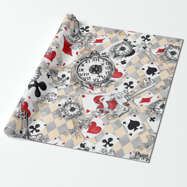 Papier Cadeau Inspiré Par Alice In Wonderland Wrapping Paper (Déroulé)