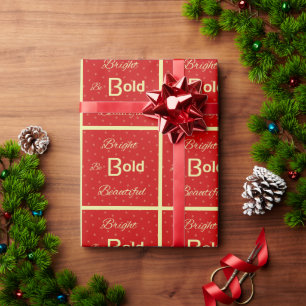 Papier Cadeau Inspirer Bright Bold Beautiful carrelé rouge