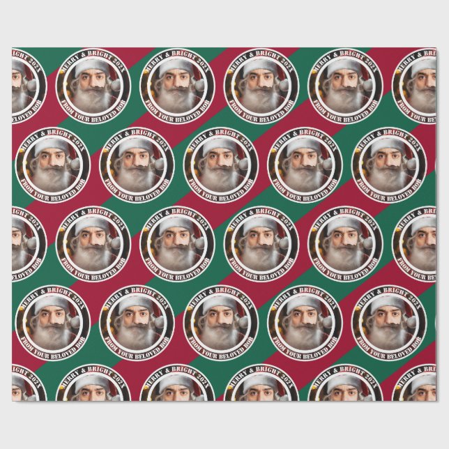 Papier Cadeau Instant Santa! Just add your face.  Wrapping Paper (Plat)