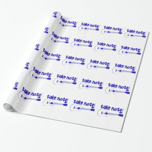 Papier Cadeau instrument bleu