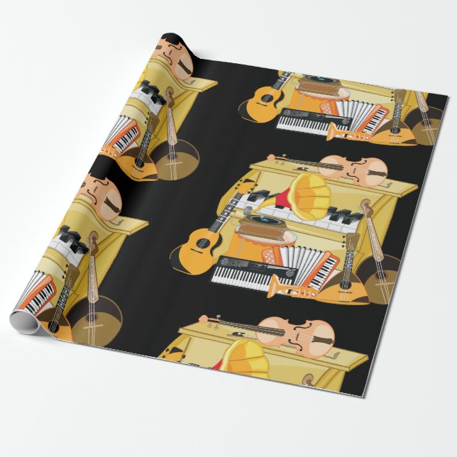 Papier Cadeau Instruments de musique (Déroulé)