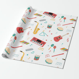 Papier Cadeau Instruments de musique Thème musical Pattern