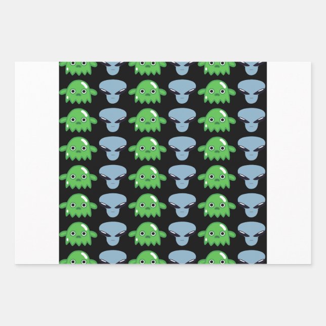 Papier cadeau intergalactique Alien (Devant 3)