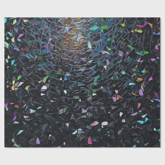 Papier Cadeau Iridescent Abstract Stained Glass Pattern (Plat)