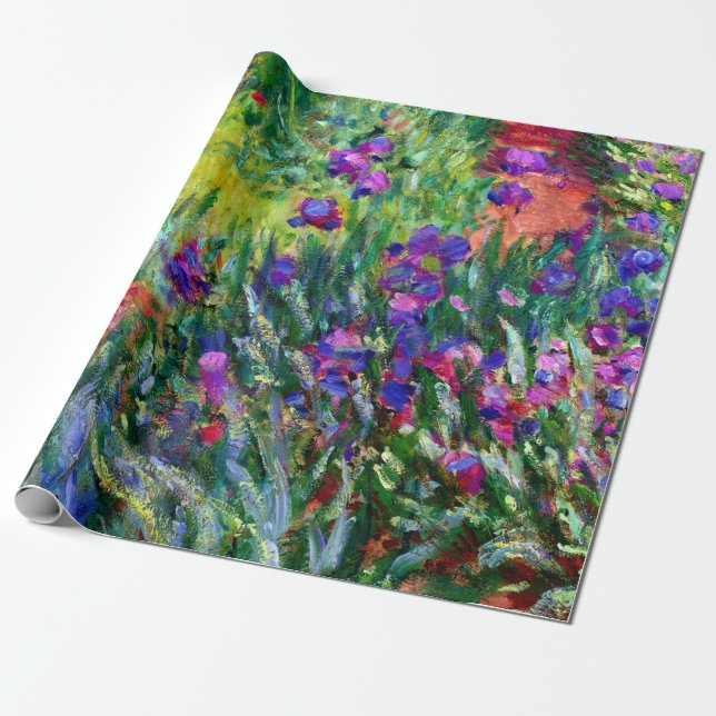 Papier Cadeau Iris le long du chemin du jardin par Claude Monet (Déroulé)