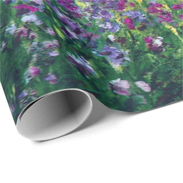 Papier Cadeau Irises dans le jardin de Monet (Coin rond)