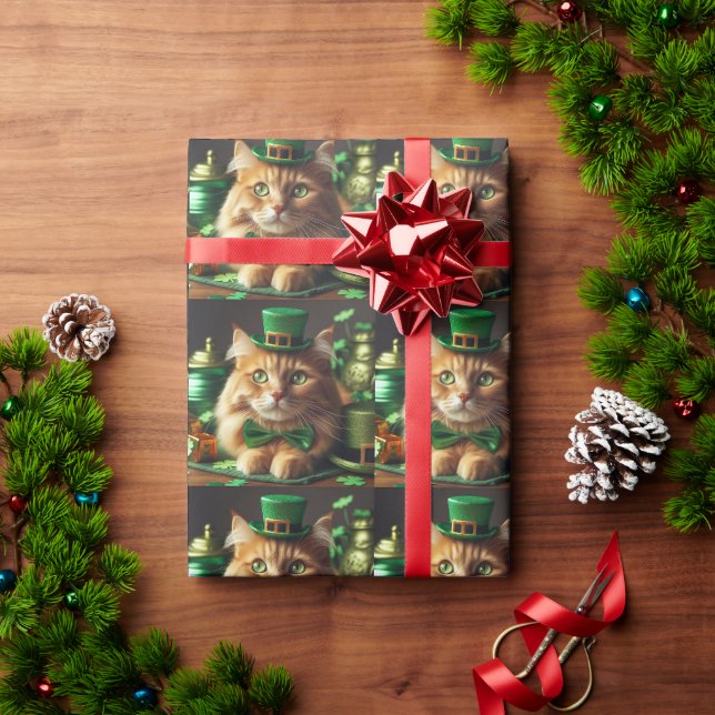Papier Cadeau Irish Orange Tabby (Cadeau de vacances)