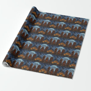 Papier Cadeau Irish Red Setter Halloween Éffrayant