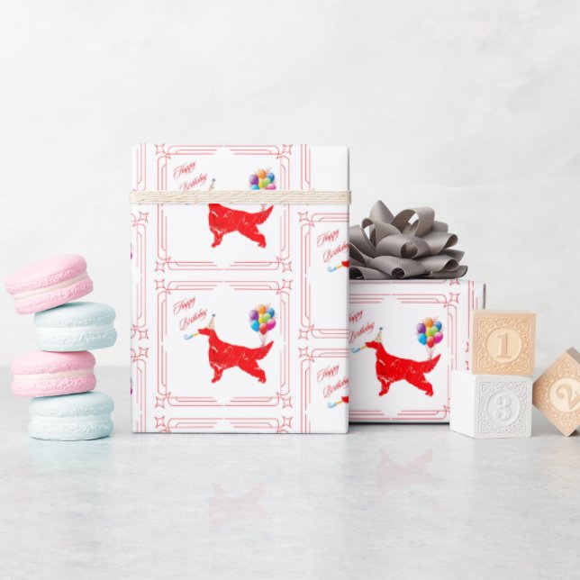 Papier Cadeau Irish Setter Anniversaire (Baby Shower)