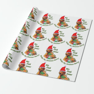 Papier Cadeau Irish Setter Christmas