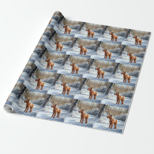 Papier Cadeau Irish Terrier Laisser neiger Noël