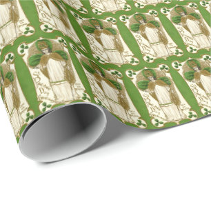 Papier Cadeau Irlande vintage cool motif en carrés Saint Patrick