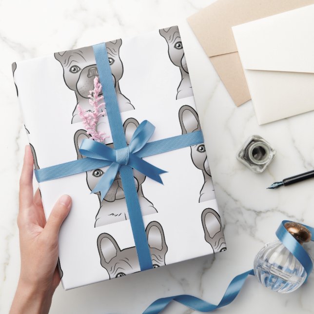 Papier Cadeau Isabella French Bulldog / Motif Frenchie Chien (Cadeaux)