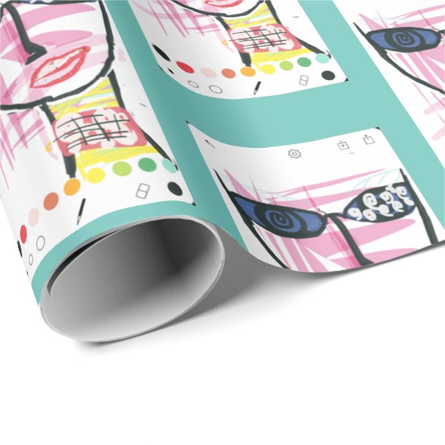 Papier Cadeau It Girl - Retro Green (Coin rond)
