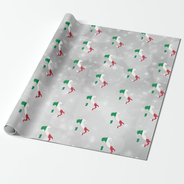 Papier Cadeau Italie Carte Drapeau Italien Papier d'enveloppemen (Déroulé)