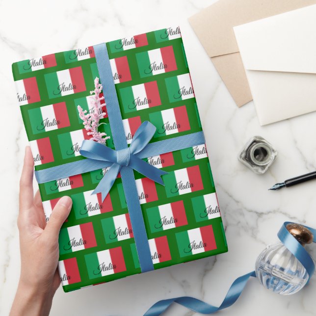 Papier Cadeau Italie Papier à envelopper, Drapeau italien patrio (Cadeaux)