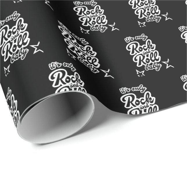 Papier Cadeau Its Only Rock and roll Baby (Coin rond)