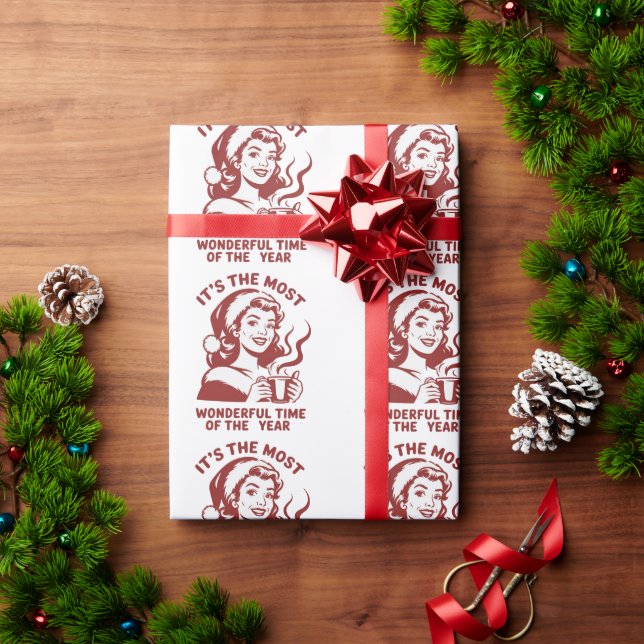 Papier Cadeau It's The Most Wonderful Time Snarky Christmas  (Cadeau de vacances)