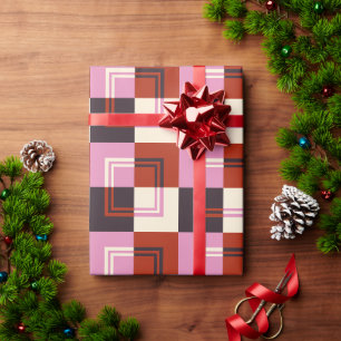 Papier Cadeau Ivoire d'aubergine rose rouge