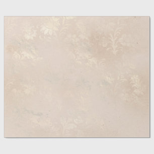 Papier Cadeau Ivoire et Grunge blanc Distressed Damask