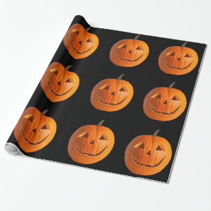 Papier Cadeau Jack-O-Lanterns sur papier d'emballage noir