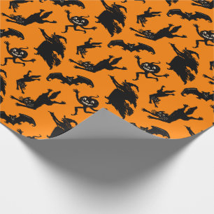 Papier Cadeau Jack O'Lantern, sorcier noir de la sorcière d'Hall