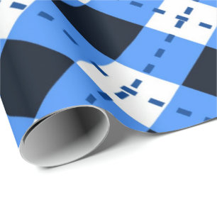 Papier Cadeau Jacquard bleu